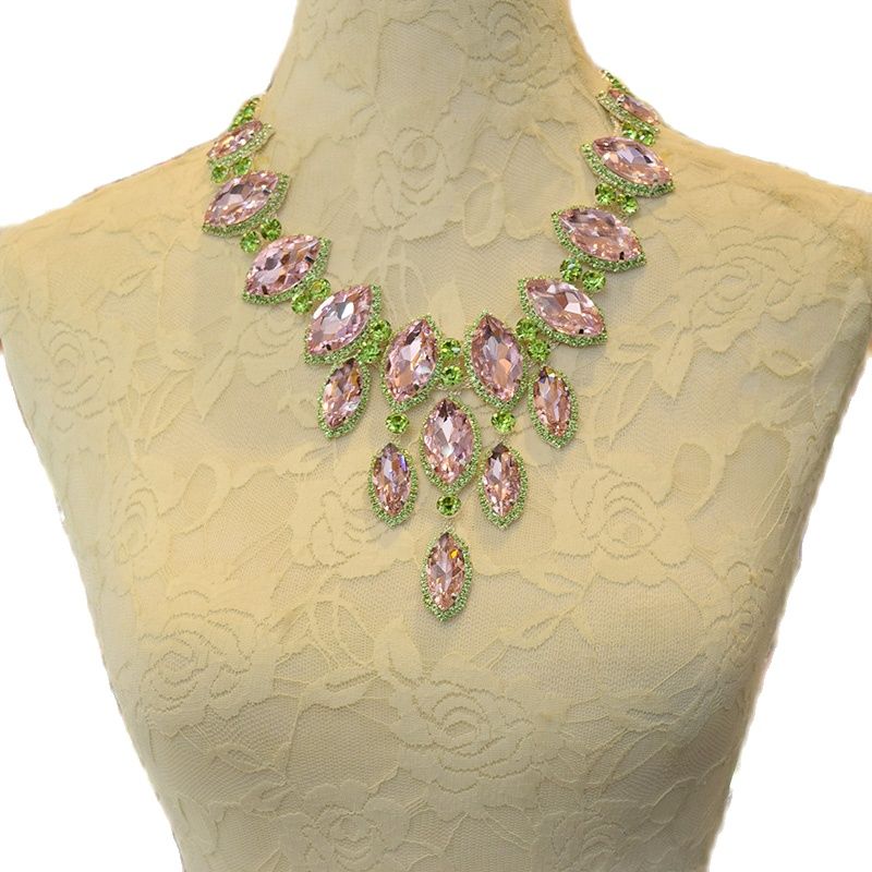 Pink Pendant Rhinestone Necklace