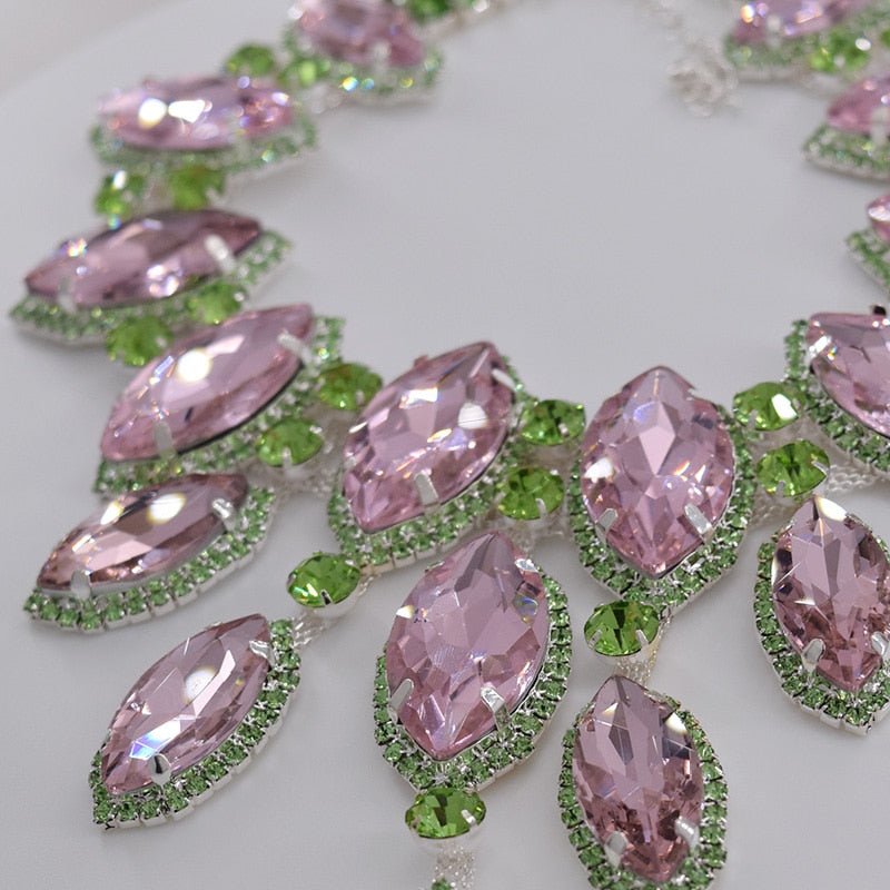 Pink Pendant Rhinestone Necklace