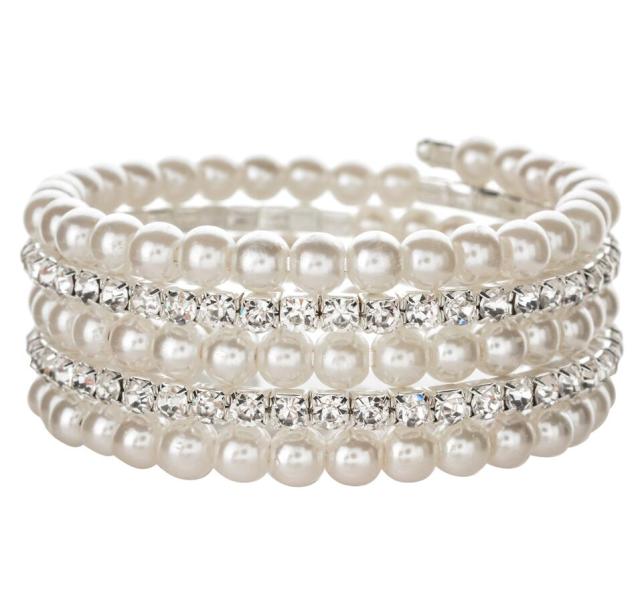 Multilayer Elastic Pearl Beaded Bracelets