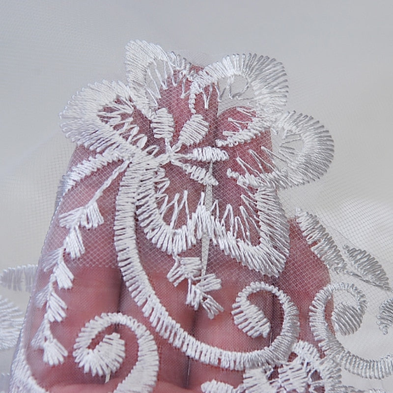 1.5M One Layer Flower Lace Edge Veil