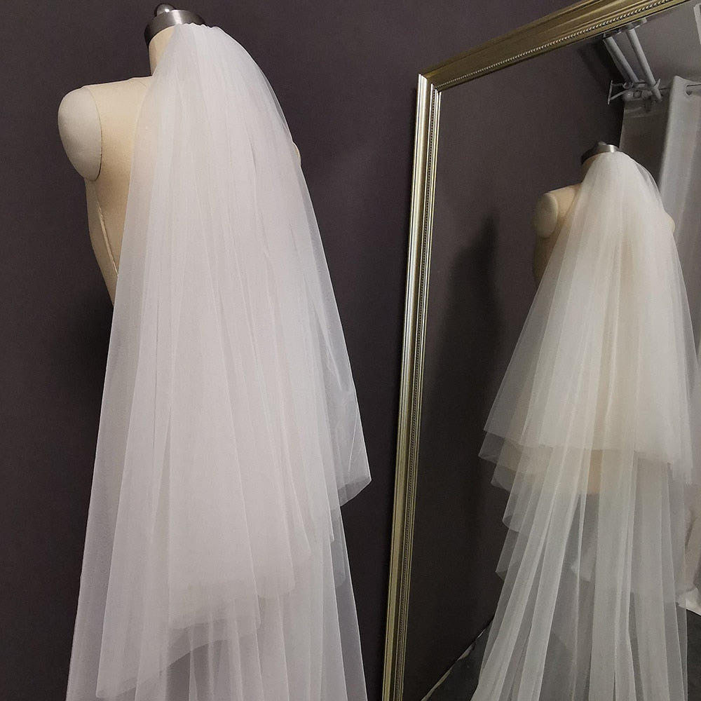 cathedral veil with blusher