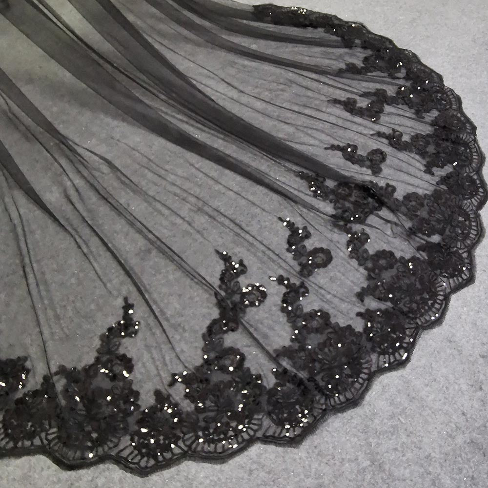 Long Black Wedding Bolero