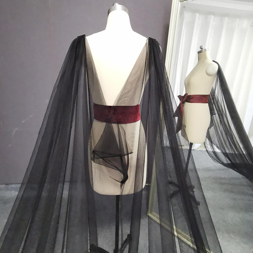 Long Black Wedding Bolero