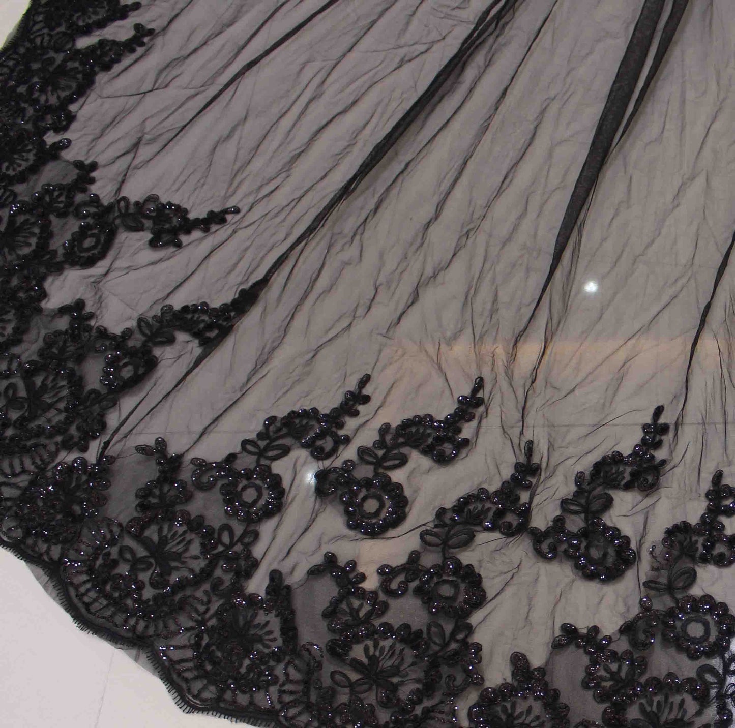 Long Black Wedding Bolero with Sequins