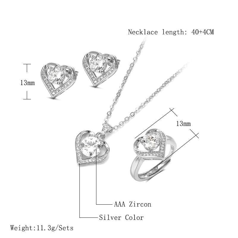 18K & Sterling Silver Gold Jewelry Set - VeilsGalore