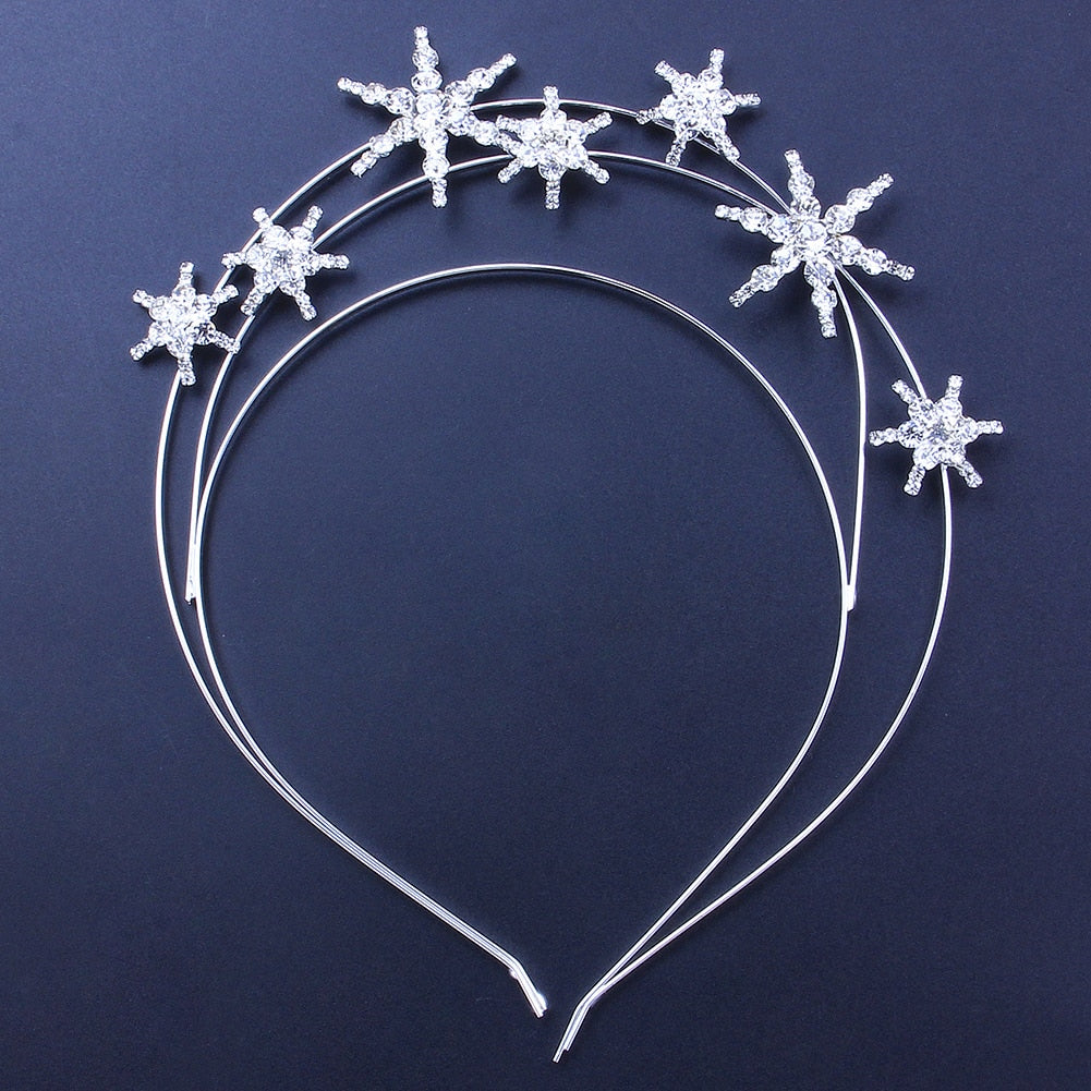 Luxury Rhinestone Star Crown Headband