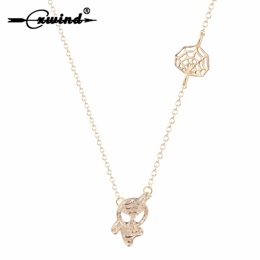 Spider Man Web Shaped Charm Necklace