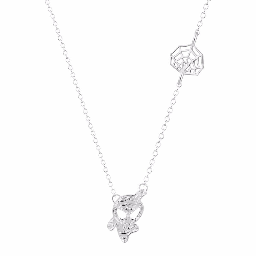 Spider Man Web Shaped Charm Necklace