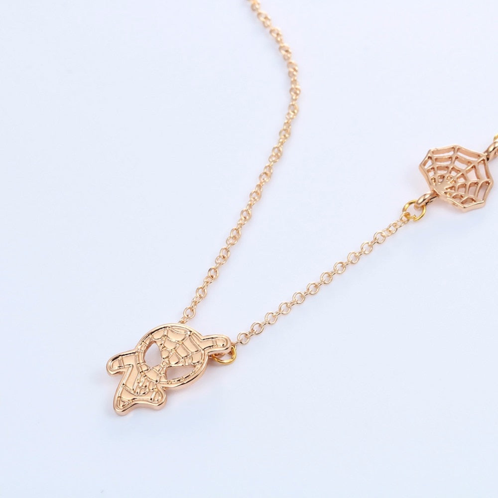 Spider Man Web Shaped Charm Necklace