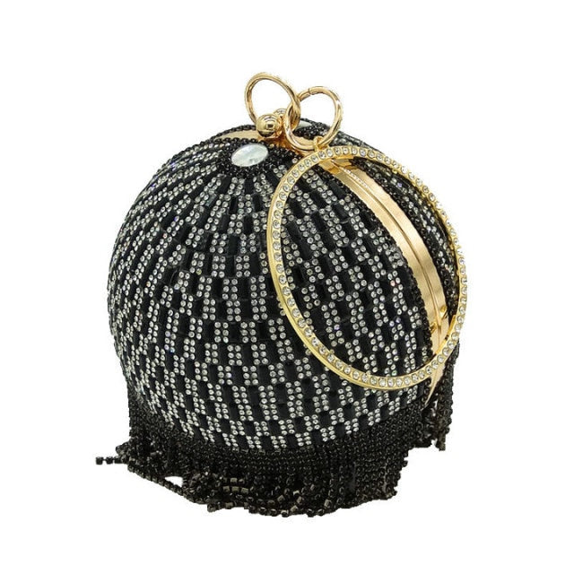 Ball Shaped Diamond/ Pearl Clutch Handbag 🚚