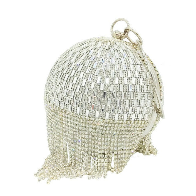 Ball Shaped Diamond/ Pearl Clutch Handbag 🚚