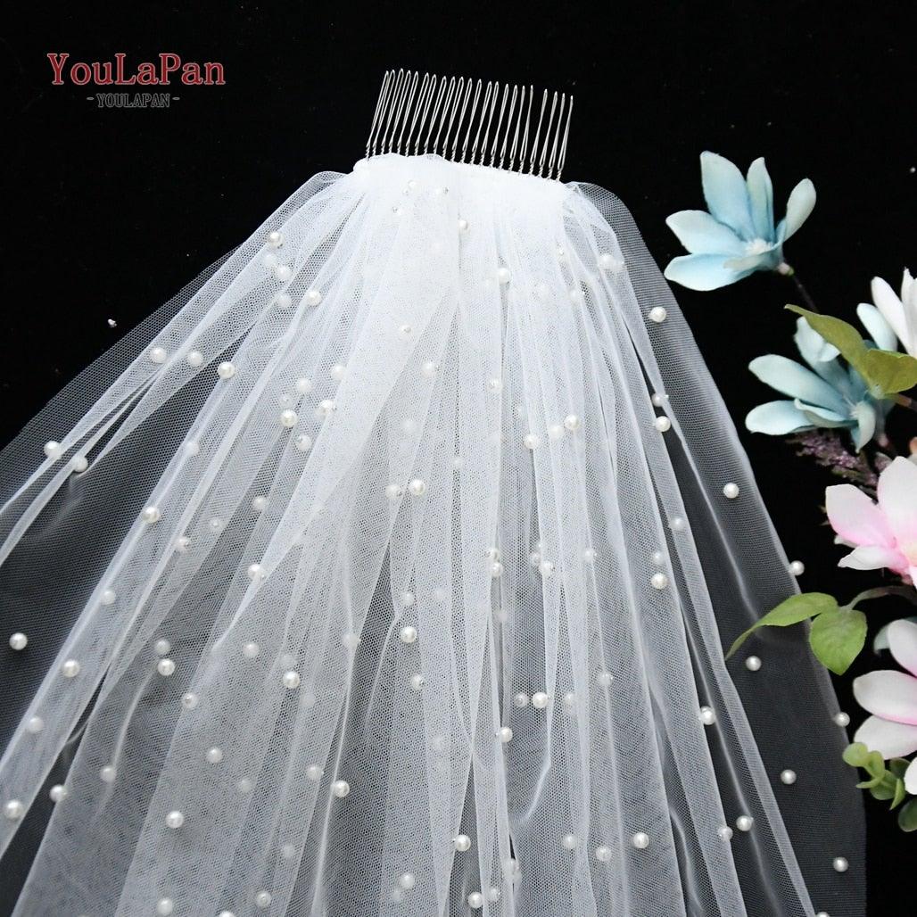 1 Tier Tulle Bridal Veil with Comb - VeilsGalore