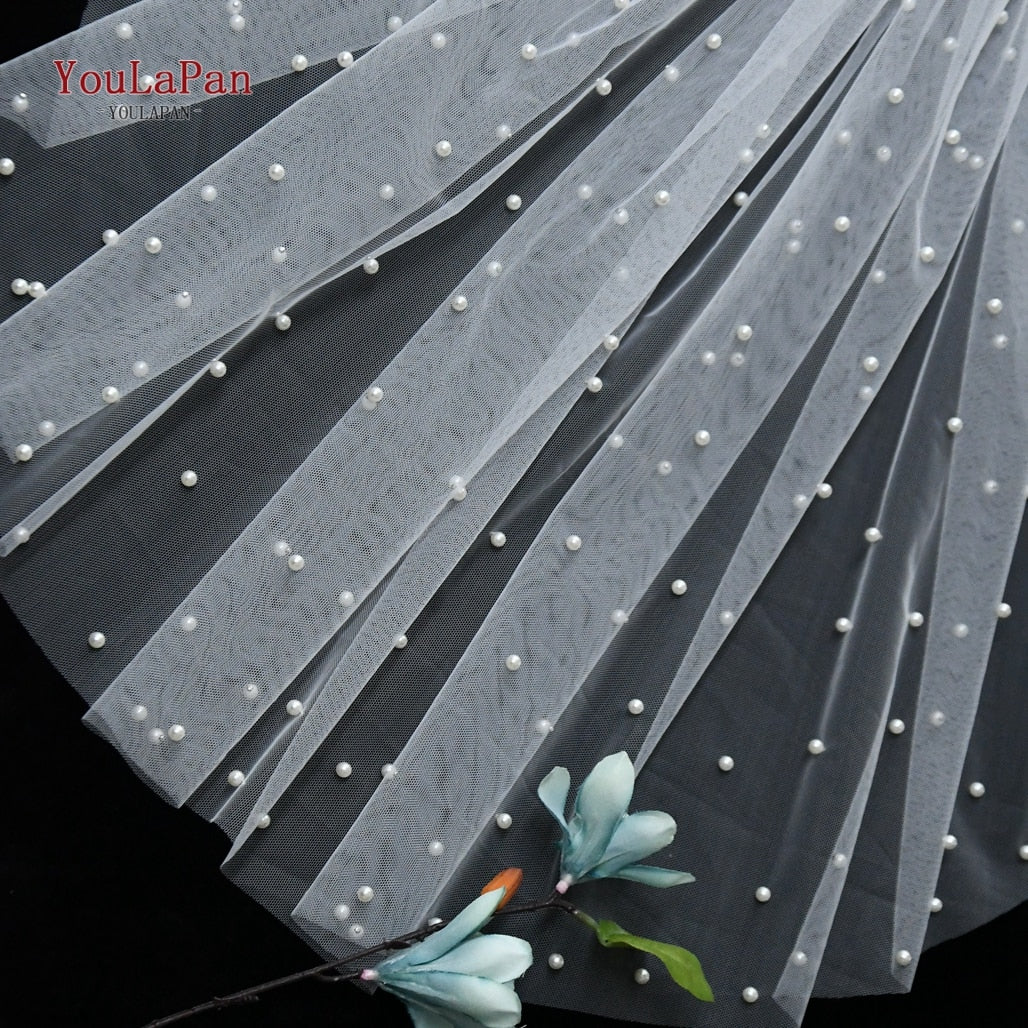 Luxury Bridal Tulle Bridal Veil Pearl