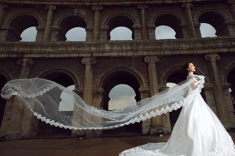 One Layer Veil with Lace Edge