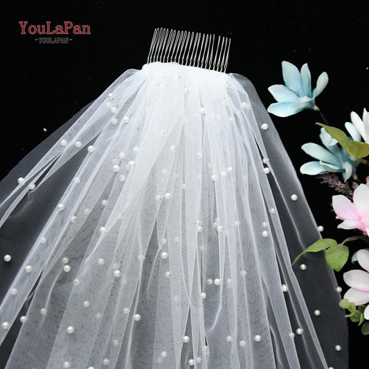 1 Tier Tulle Bridal Veil with Comb - VeilsGalore 