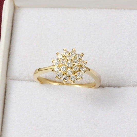 14K Yellow Gold Diamond Ring - VeilsGalore