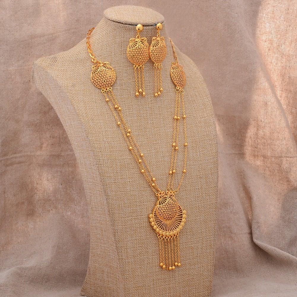 24K Dubai Gold Jewelry Sets - VeilsGalore