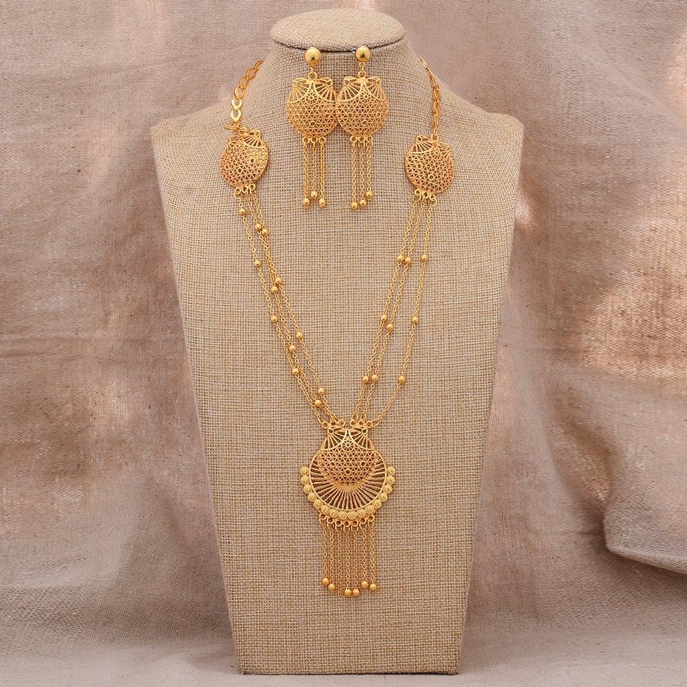 24K Dubai Gold Jewelry Sets - VeilsGalore