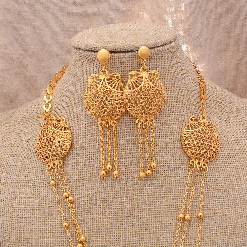 24K Dubai Gold Jewelry Sets - VeilsGalore