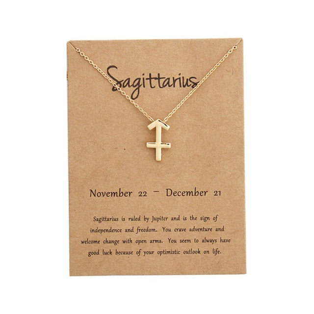 Zodiac Constellation Alloy Pendant Necklace