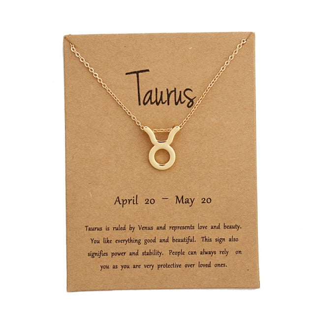Zodiac Constellation Alloy Pendant Necklace