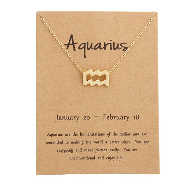 Zodiac Constellation Alloy Pendant Necklace