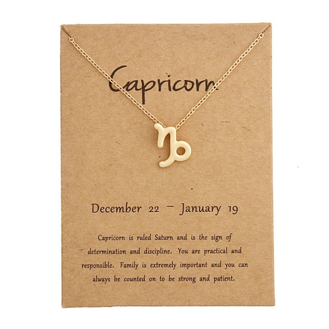 Zodiac Constellation Alloy Pendant Necklace