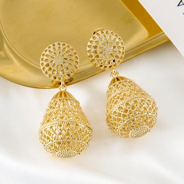 Gold Plated Water Drop Earrings - VeilsGalore