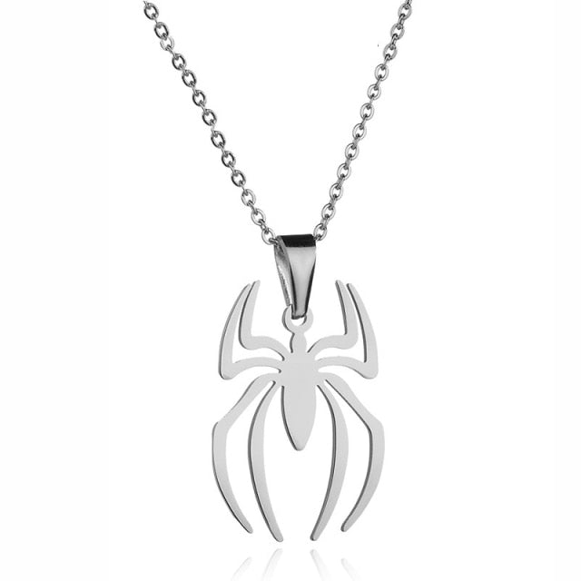Stainless Steel Gold Silver Spider Necklace VeilsGalore