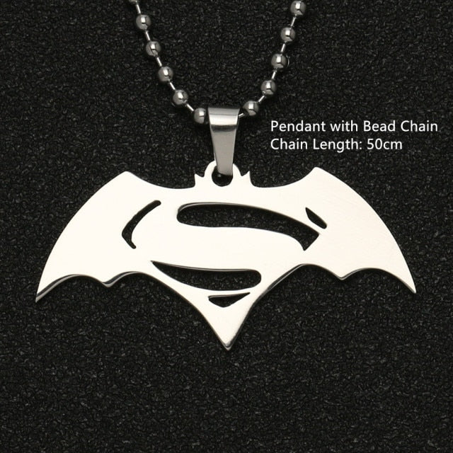 Batman/Superman Silver Pendant