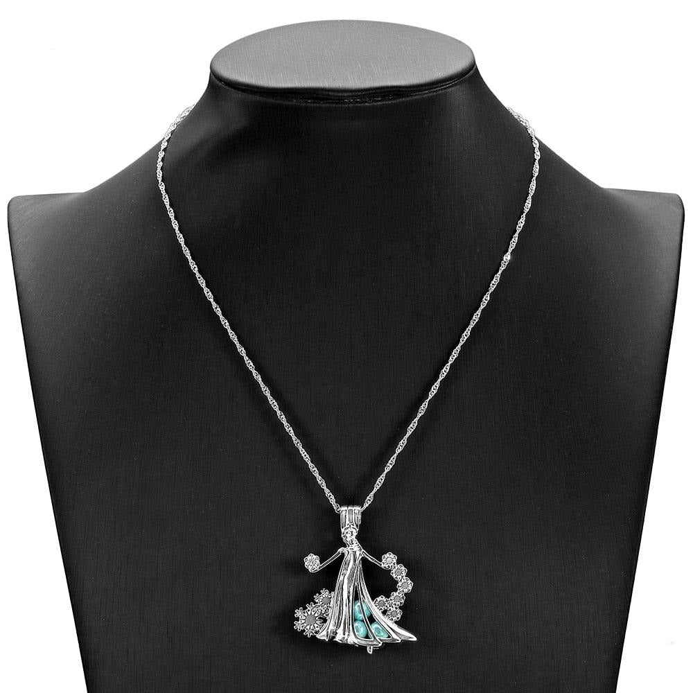 Frozen Elsa Pearl Pendant Necklace - VeilsGalore