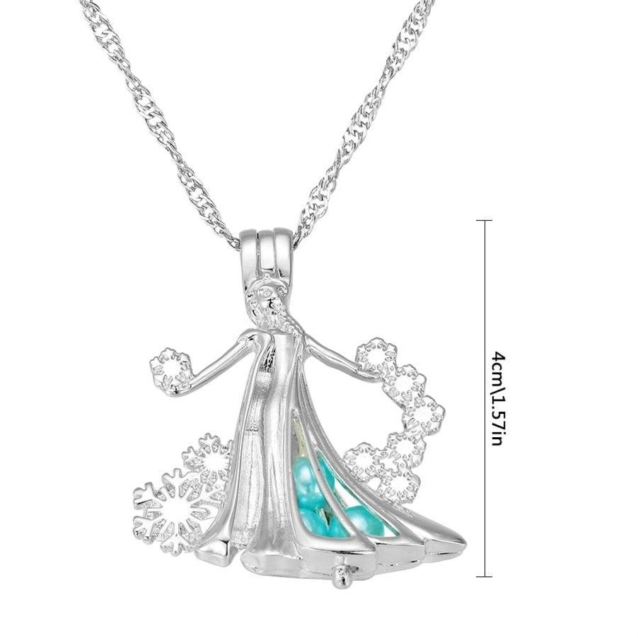 Frozen Elsa Pearl Pendant Necklace - VeilsGalore