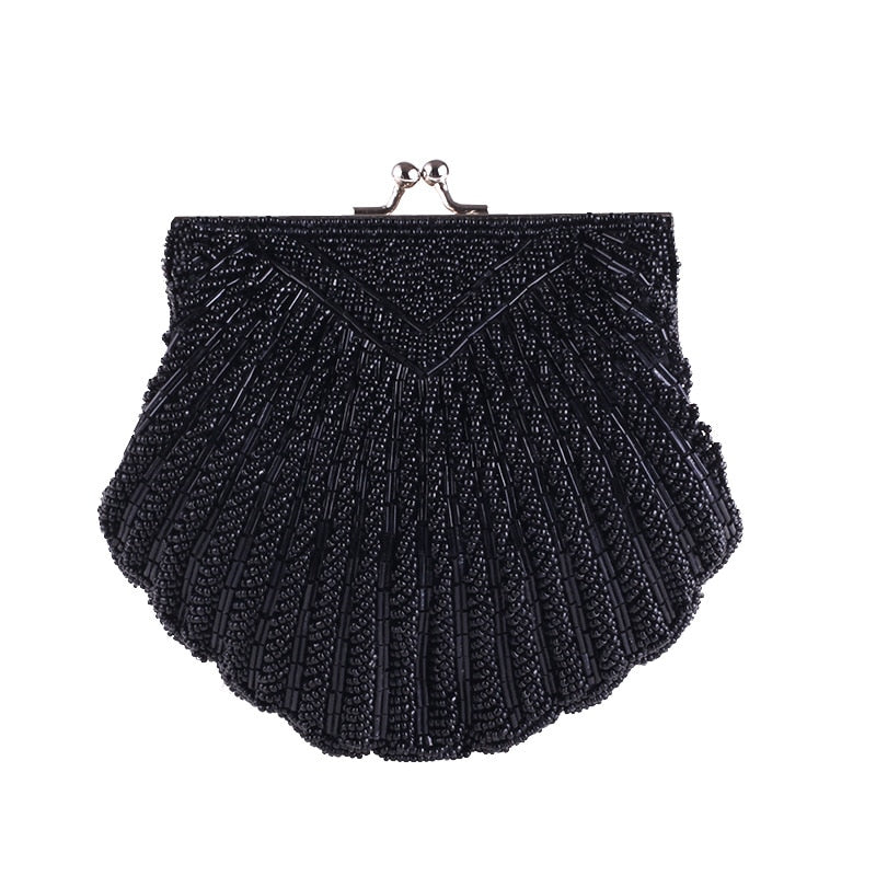 Black Pearl Beaded Clutch