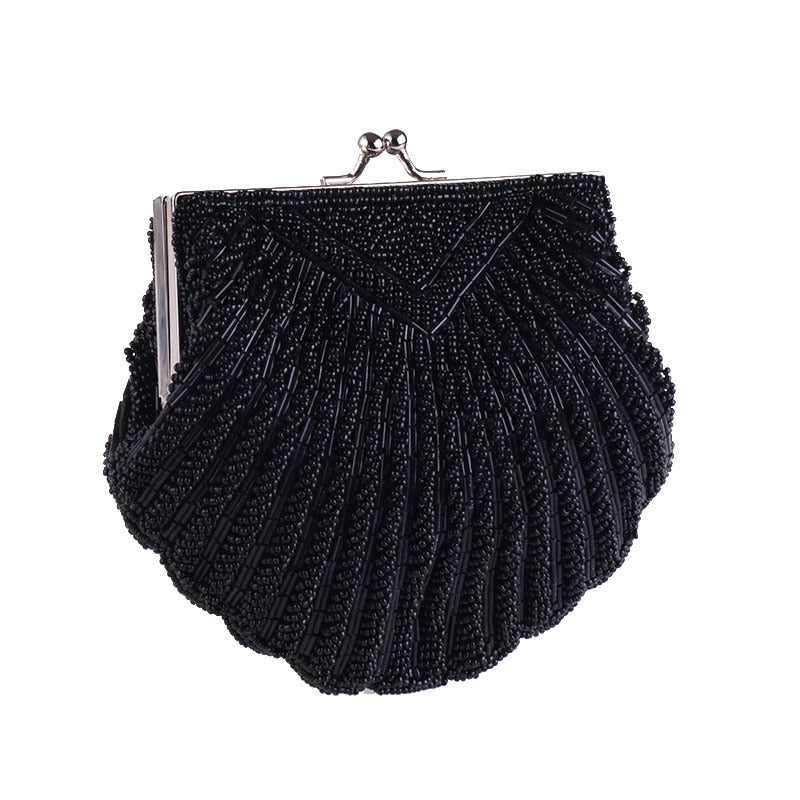 Black Pearl Beaded Clutch
