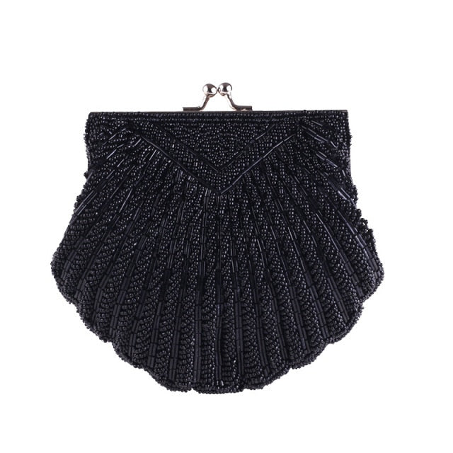 Black Pearl Beaded Clutch