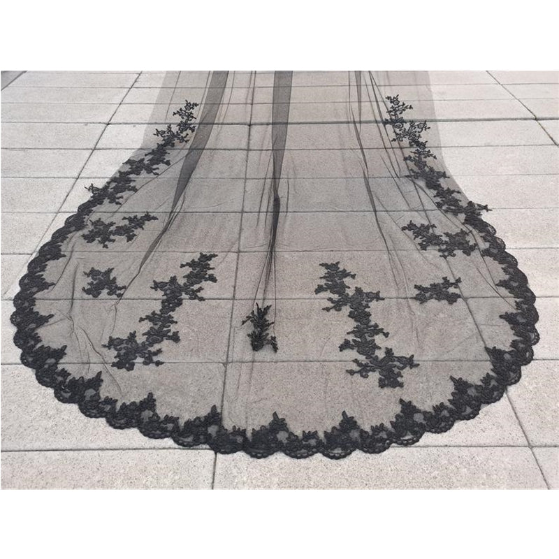 black wedding veils
