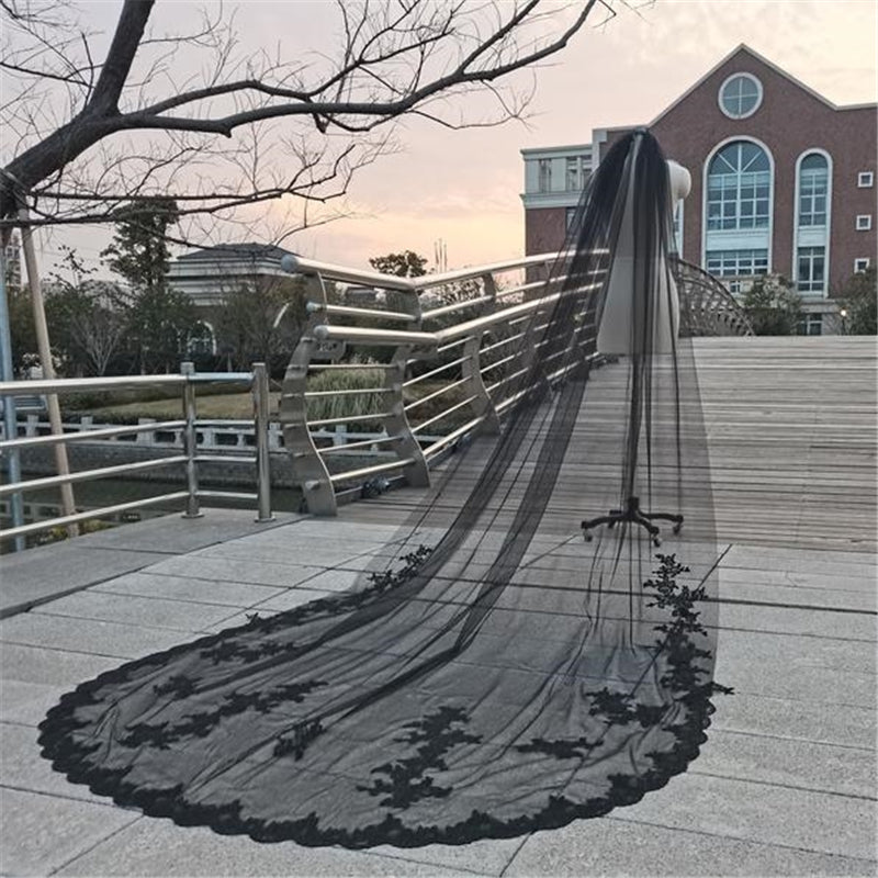 black wedding vails