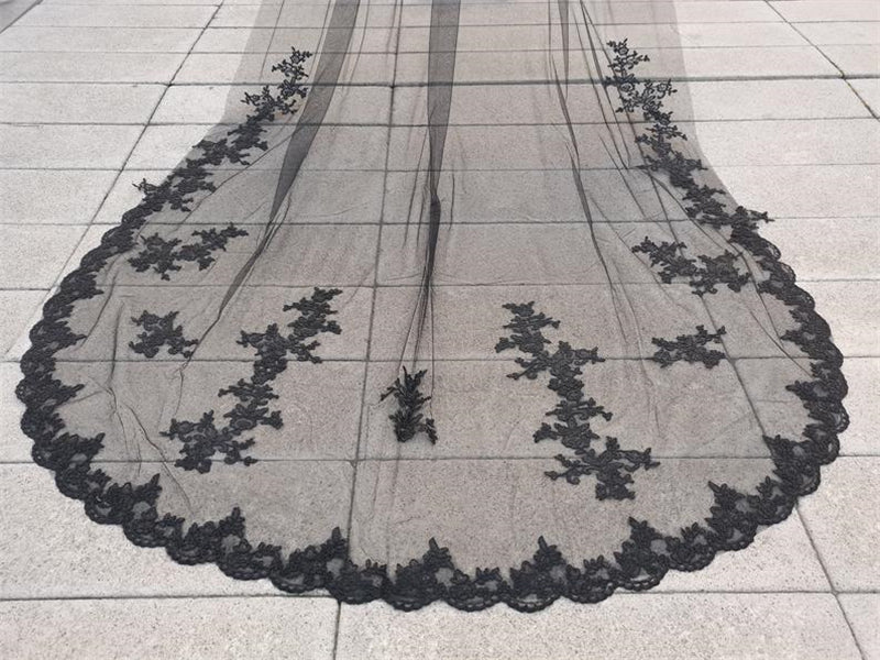 black wedding veil