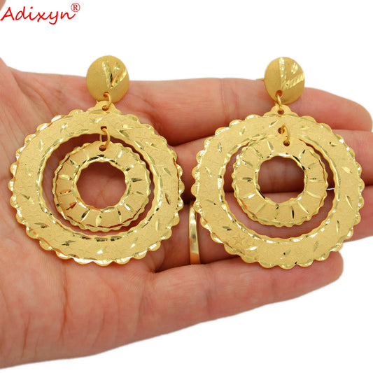 24K Dubai Gold Color Earrings