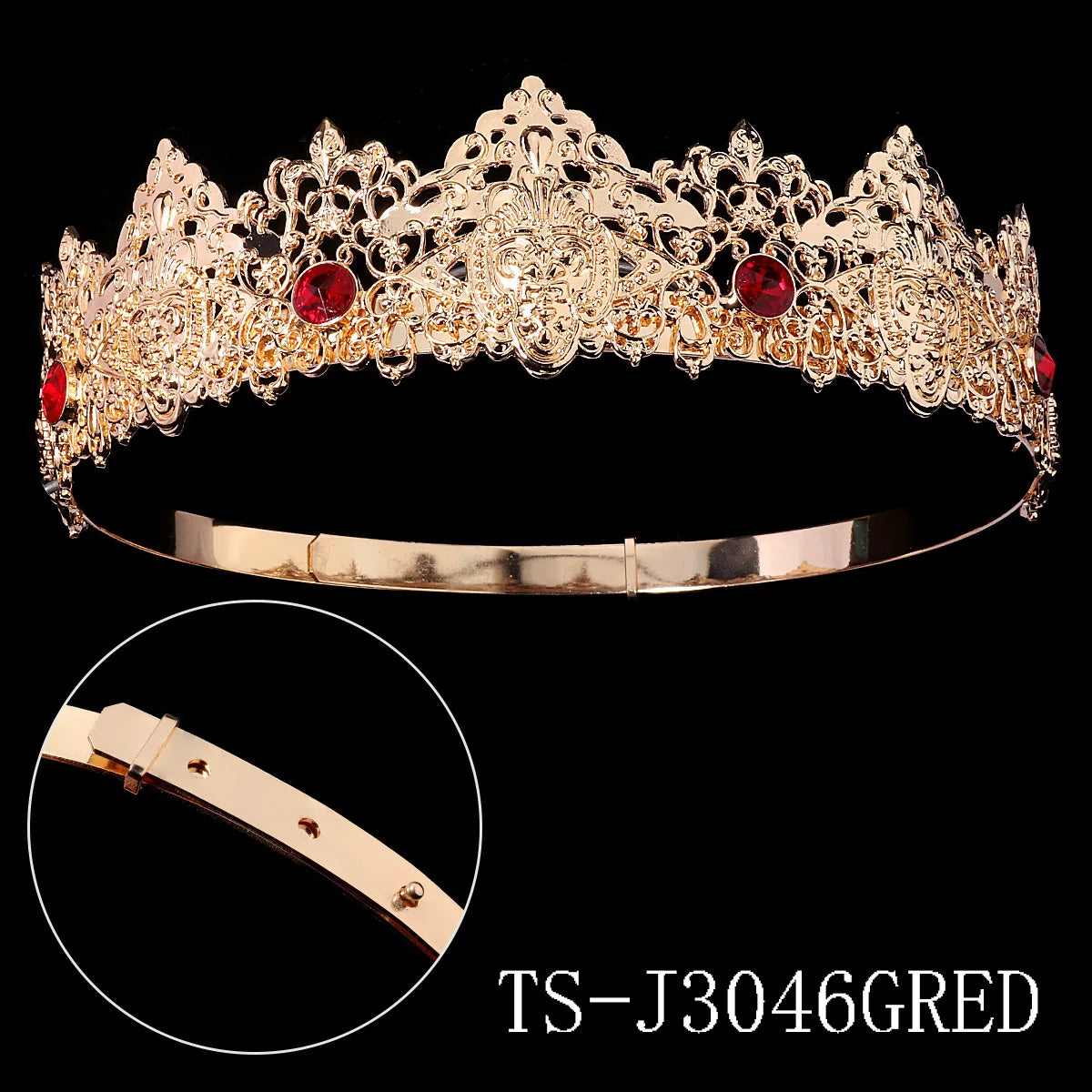 Circle Imperial Gold Alloy Rhinestone Wedding Crown