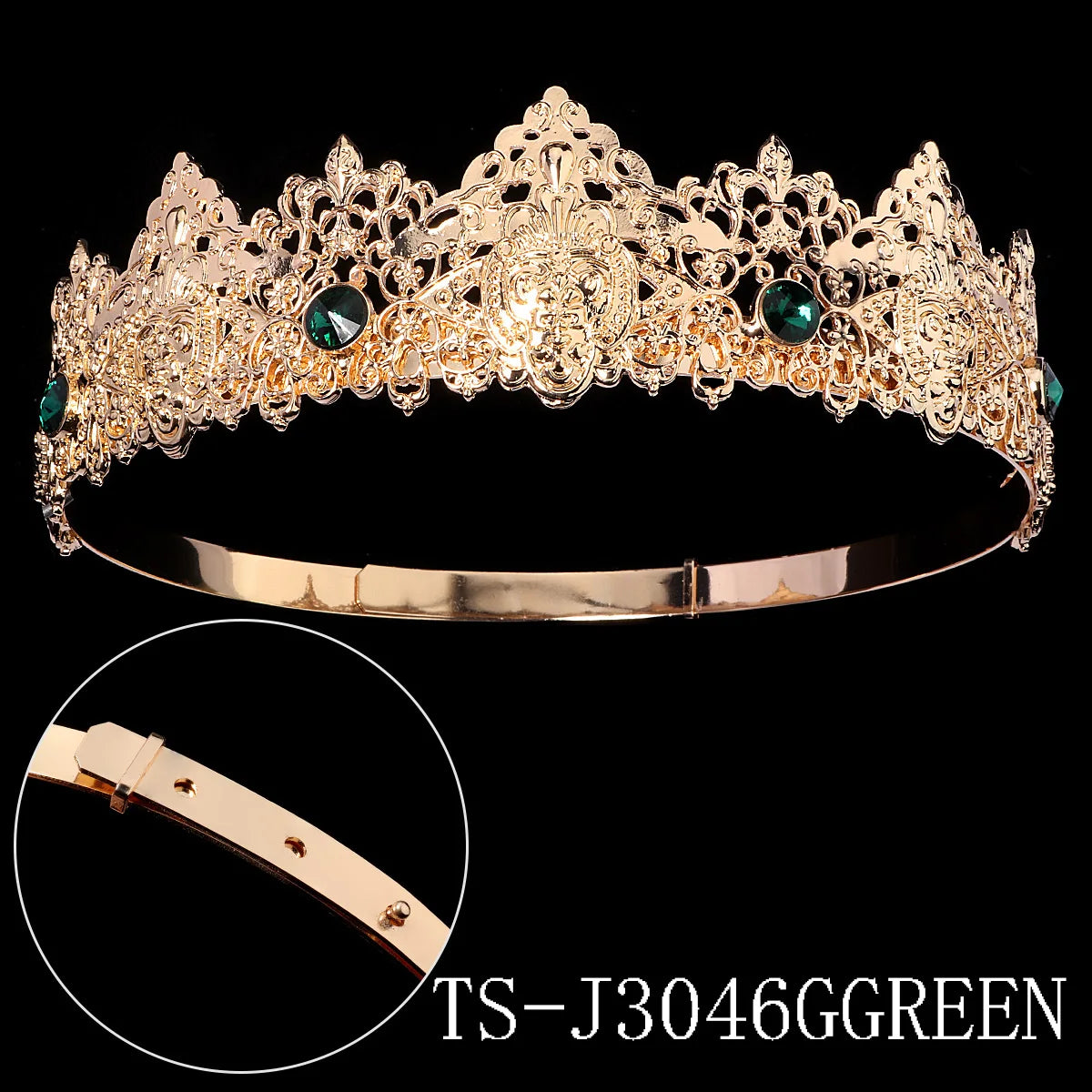 Circle Imperial Gold Alloy Rhinestone Wedding Crown