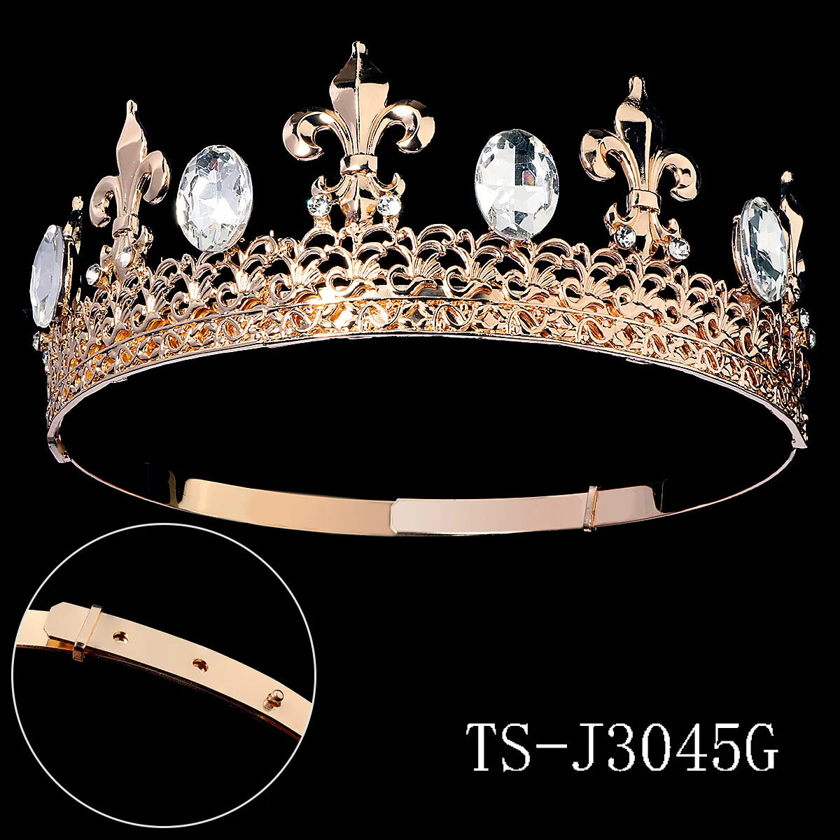 Circle Imperial Gold Alloy Rhinestone Wedding Crown