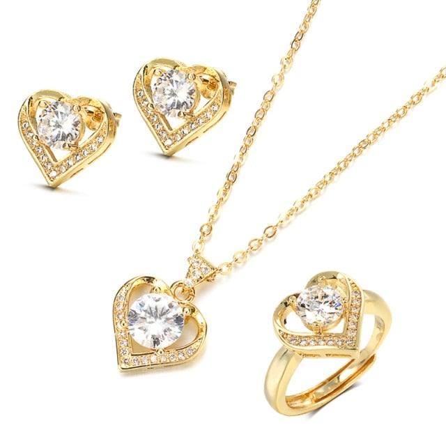 18K & Sterling Silver Gold Jewelry Set - VeilsGalore 