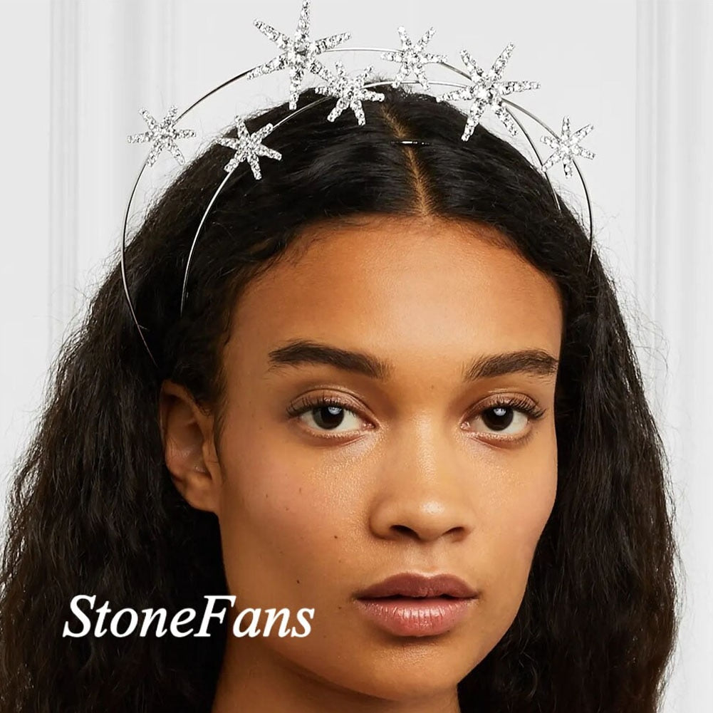 Luxury Rhinestone Star Crown Headband