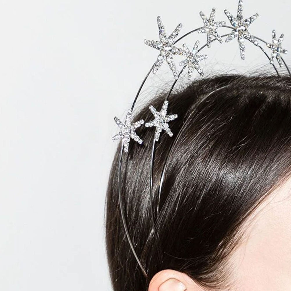 Luxury Rhinestone Star Crown Headband