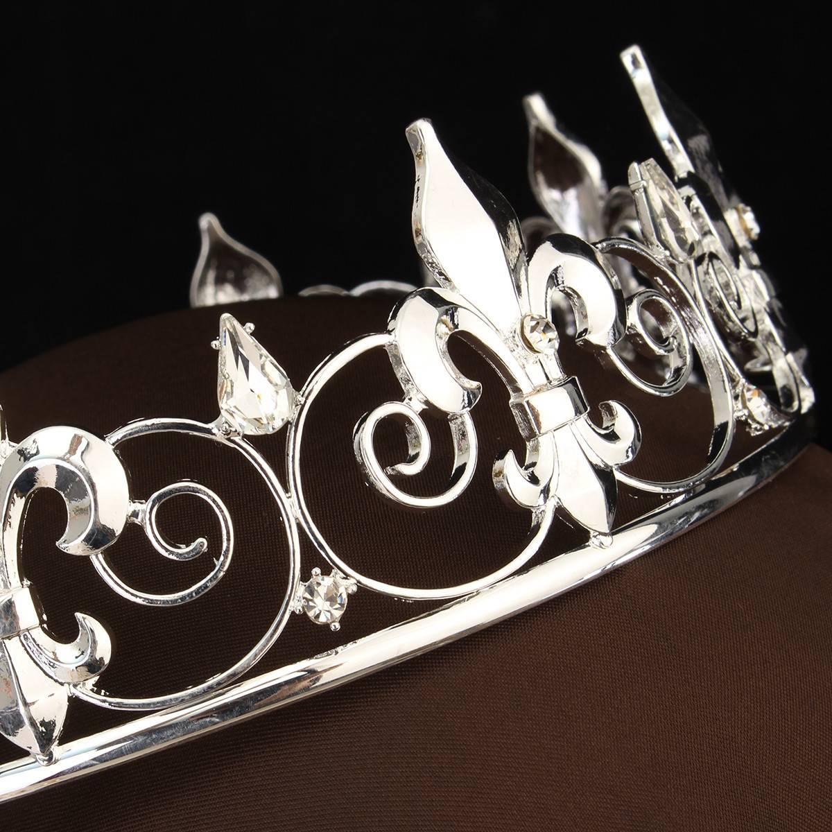 Circle Imperial Rhinestone Wedding Crown - VeilsGalore 