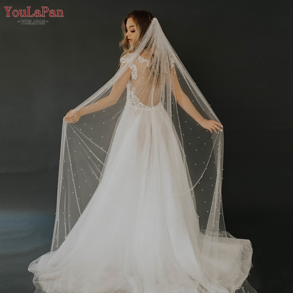 Tulle Wedding veil with pearls