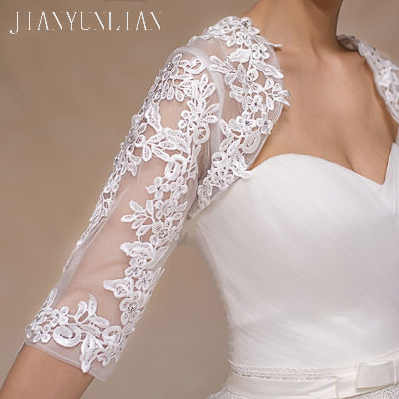 Lace Ivory Half Sleeve Wedding Jacket Bolero