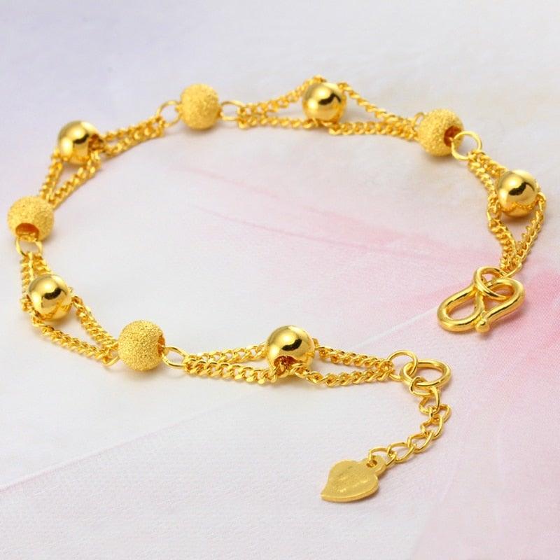 18K Gold bracelet w/ beads - VeilsGalore 