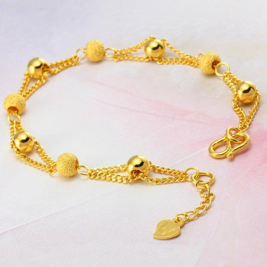 18K Gold bracelet w/ beads - VeilsGalore